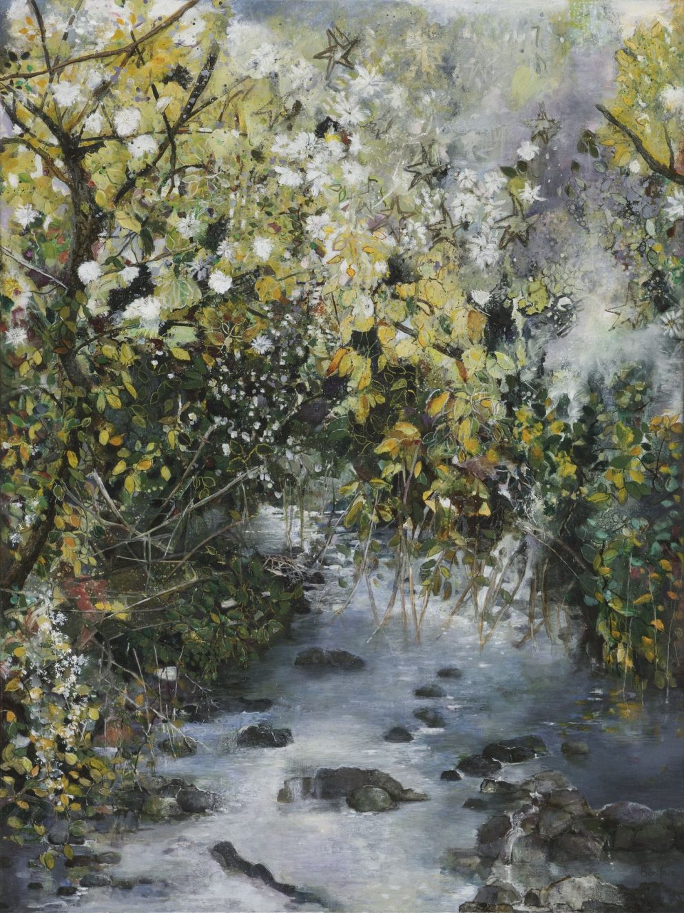 1 r01 01pluie d toiles huile sur toile 130 x 97cm 2021